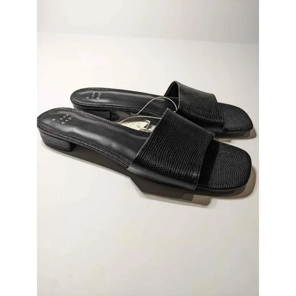 A New Day Summer Dress Slide Sandals Black 8 - Picture 4 of 4